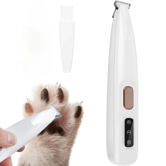 Pet Paw Trimmer with LED Light – Cat & Dog Grooming Clippers, 18mm Blade